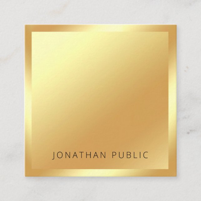 Minimalist Modern Professional Trendy Template Top Square Business Card (Front)