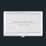 Minimalist modern professional white burlap business card holder<br><div class="desc">Modern Elegant professional  minimalist white faux burlap texture,  Business Card holder.
You can easily change the text.
Use capitals and blanks between the letters.
If you need help,  I will be glad to help you,  you can send me a mail.</div>