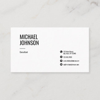 Minimalist Modern Professional White Business Card