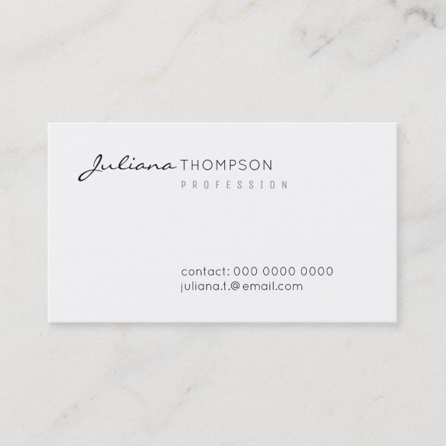 minimalist modern professional woman business card (Front)