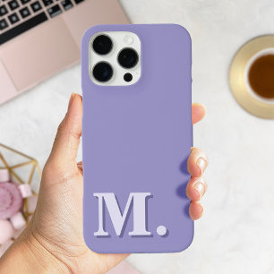 Minimalist Modern Purple Monogram Initial iPhone 16 Pro Max Case