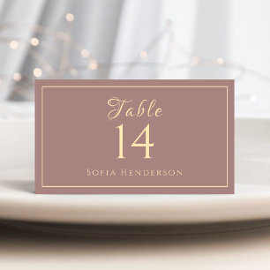 Minimalist Modern Purple Wedding Seating Table Place Card