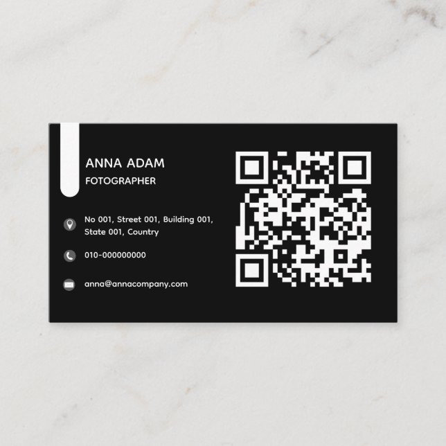 Minimalist, Modern, QR Code Business Card (Front)
