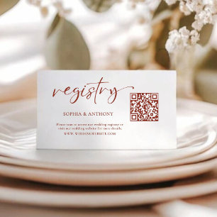 Minimalist Modern QR Code Wedding Registry Card