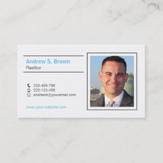 Minimalist Modern Realtor Photo Business Cards