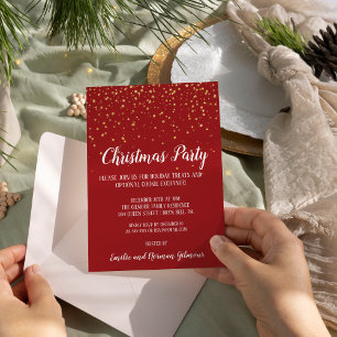 Minimalist Modern Red Christmas Party Gold 