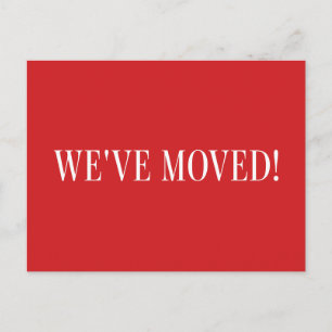 Minimalist Modern Red Moving Announcement   Postcard
