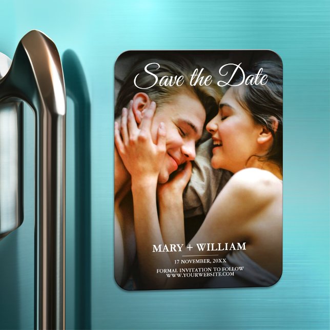 Minimalist Modern Replace Photo Save The Date  Magnet (Creator Uploaded)