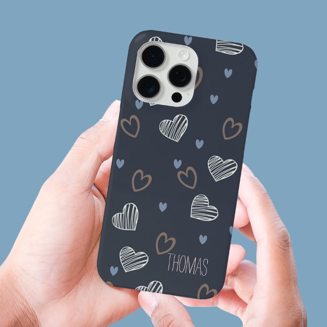 Minimalist Modern Romantic Heart Shape Pattern Case-Mate iPhone Case (Creator Uploaded)