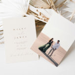 Minimalist Modern Romantic Script Photo Wedding Invitation<br><div class="desc">This simple and elegant invitation is perfect for a modern wedding. Design features an handwritten font and modern minimalist design. Designed to coordinate with for the «Natural Glam» Wedding Invitation Collection. To change your names, wedding location and date, and other details, click «Personalise». To move the text and photo or...</div>