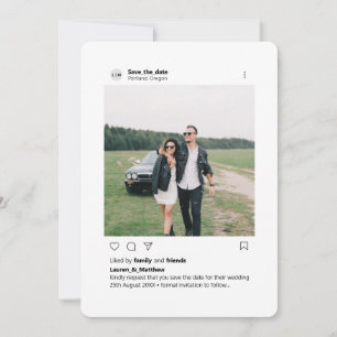 Minimalist Modern Round Corner Photo Instagram Save The Date