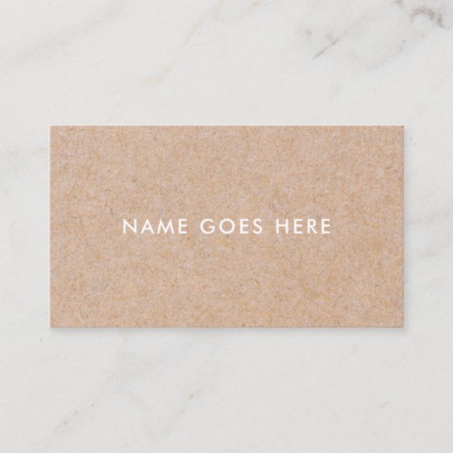 Minimalist Modern Rustic Kraft Business Card (Front)
