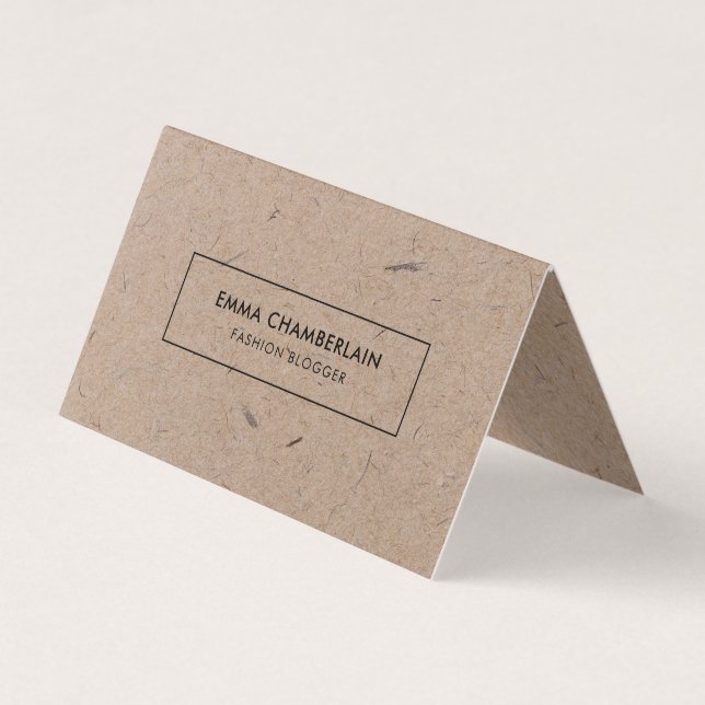 Minimalist Modern Rustic Kraft Paper Business Card (Front)