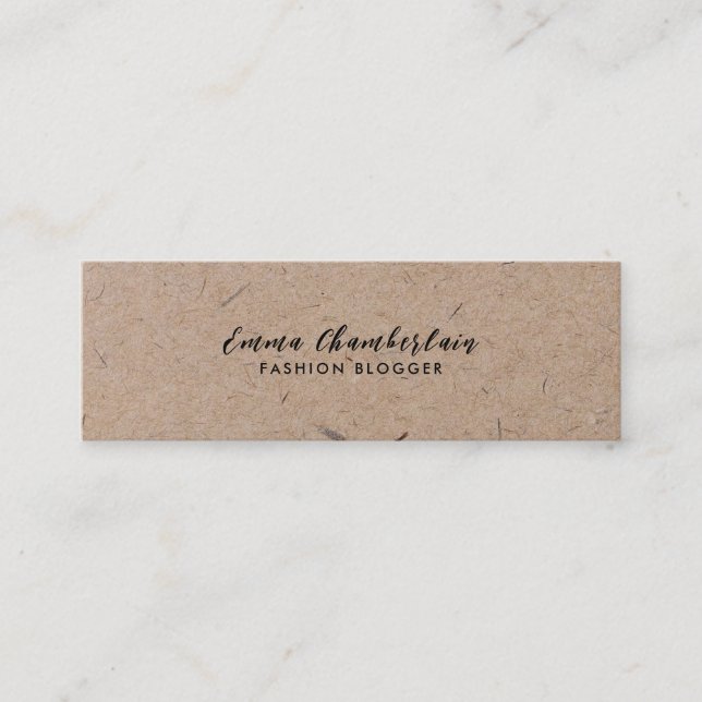 Minimalist Modern Rustic Kraft Paper Business Card (Front)