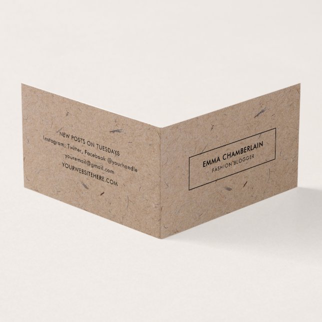 Minimalist Modern Rustic Kraft Paper Business Card (Outside)