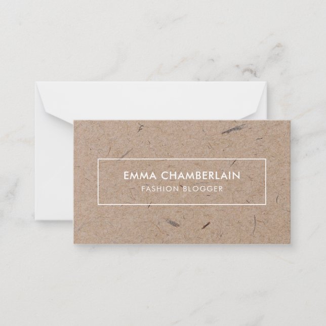 Minimalist Modern Rustic Kraft Paper Card (Front)