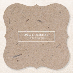 Minimalist Modern Rustic Kraft Paper Coaster