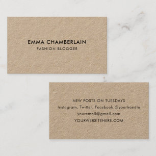 Minimalist Modern Rustic Kraft Paper Eco Business Card