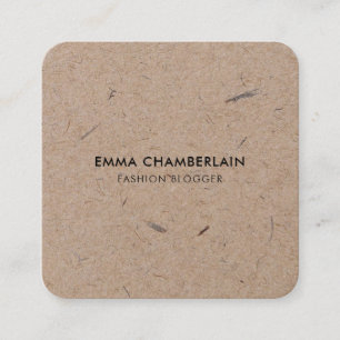 Minimalist Modern Rustic Kraft Paper Eco  Square Business Card