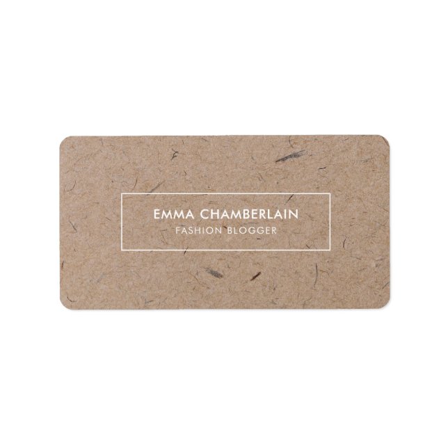 Minimalist Modern Rustic Kraft Paper Label (Front)
