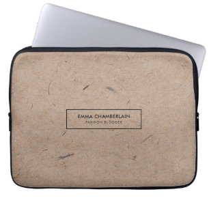 Minimalist Modern Rustic Kraft Paper Laptop Sleeve