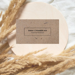 Minimalist Modern Rustic Kraft Paper Magnetic Business Card