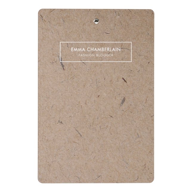 Minimalist Modern Rustic Kraft Paper Mini Clipboard (Back)