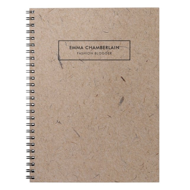 Minimalist Modern Rustic Kraft Paper Notebook (Front)