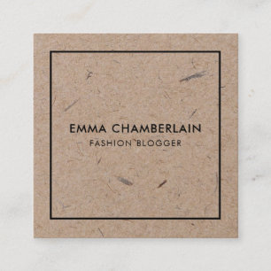 Minimalist Modern Rustic Kraft Paper Square Business Card