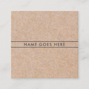 Minimalist Modern Rustic Kraft Square BusinessCard Square Business Card