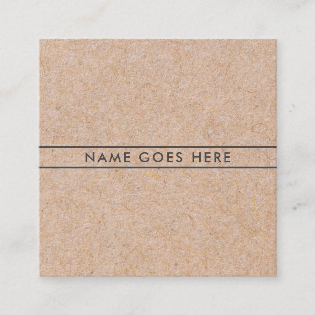 Minimalist Modern Rustic Kraft Square BusinessCard Square Business Card (Front)