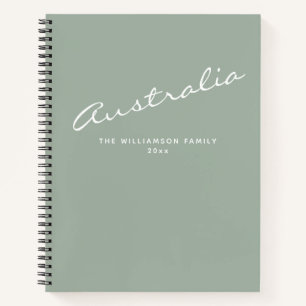 Minimalist Modern Sage Personalised Travel Journal