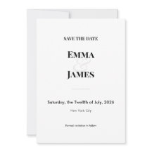 Minimalist Modern Save the Date Card | QR Code