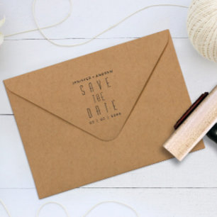 Minimalist Modern Save The Date Rubber Stamp
