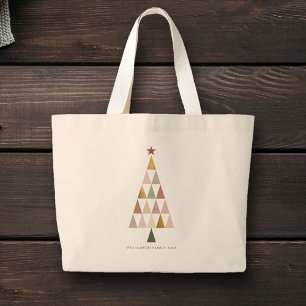 Minimalist Modern Scandi Simple Christmas Tree Large Tote Bag