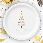 Minimalist Modern Scandi Simple Christmas Tree Paper Plate<br><div class="desc">Wishing you a minimalist Christmas! 🌟 Send warm wishes with our Modern Blush Faux Gold Christmas Paper plates. Simple elegance for a joyful season. Spread holiday cheer with style! 🎄 #MinimalistHoliday #FestiveGreetings</div>