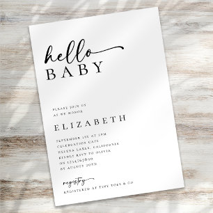 Minimalist Modern Script Baby Shower Invitation