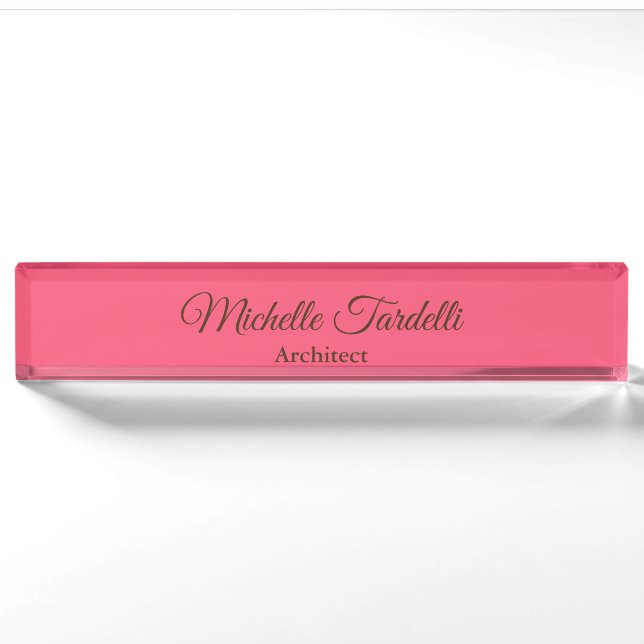 Minimalist Modern Script Calligraphy Nameplate (Front)
