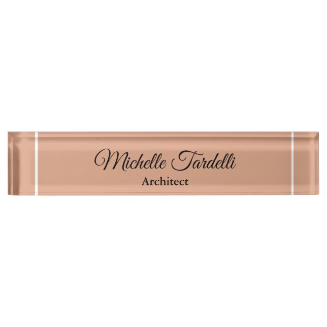 Minimalist Modern Script Calligraphy Nameplate (Front)