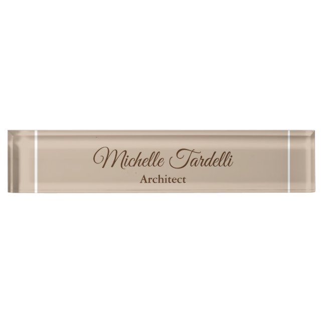 Minimalist Modern Script Calligraphy Nameplate (Front)