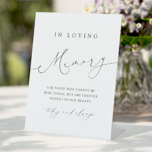 Minimalist Modern Script in loving memory sign