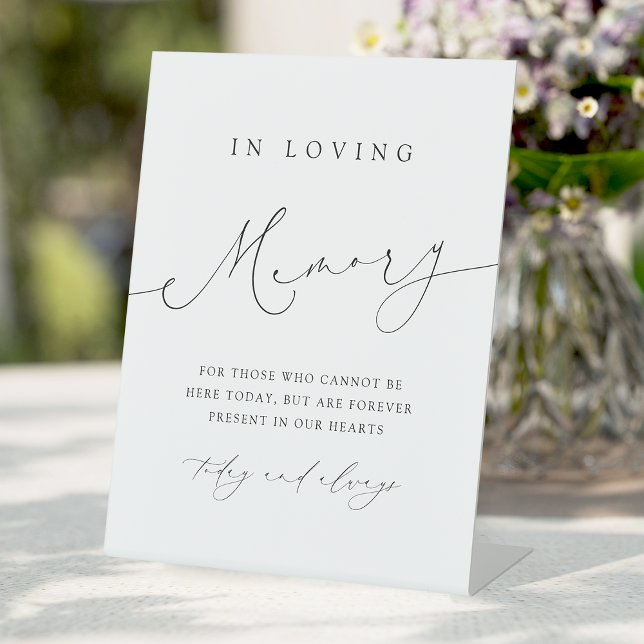 Minimalist Modern Script in loving memory sign (Minimalist Modern Chic Scrip in loving memory sign)