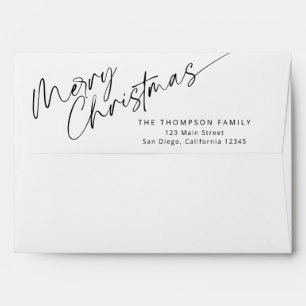 Minimalist Modern Script Merry Christmas Envelope
