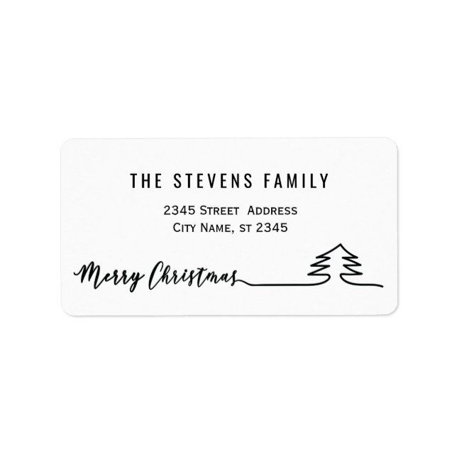 Minimalist modern script Merry Christmas Label (Front)