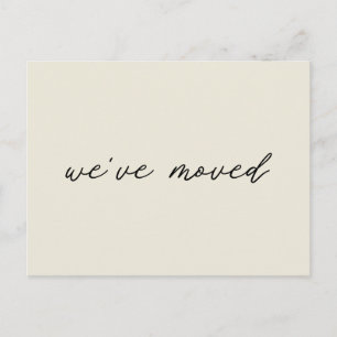 Minimalist Modern Script Moving Announcement Postcard