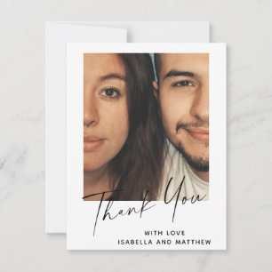Minimalist Modern Script Personalised Custom Photo Thank You Card