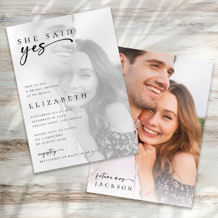 Minimalist Modern Script Photo Bridal Shower Invitation