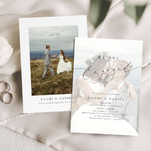 Minimalist Modern Script Photo Elegant Engagement Invitation