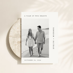 Minimalist Modern Script Photo Wedding Thank You Card