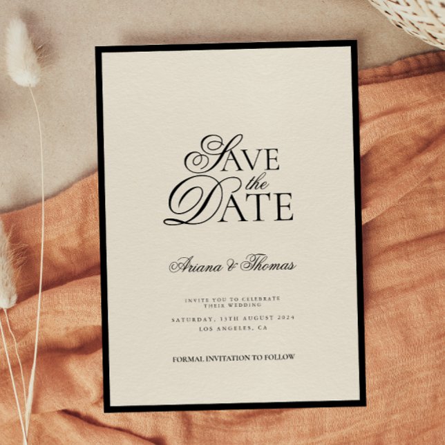 Minimalist Modern Script Save The Date Wedding  Invitation (Creator Uploaded)